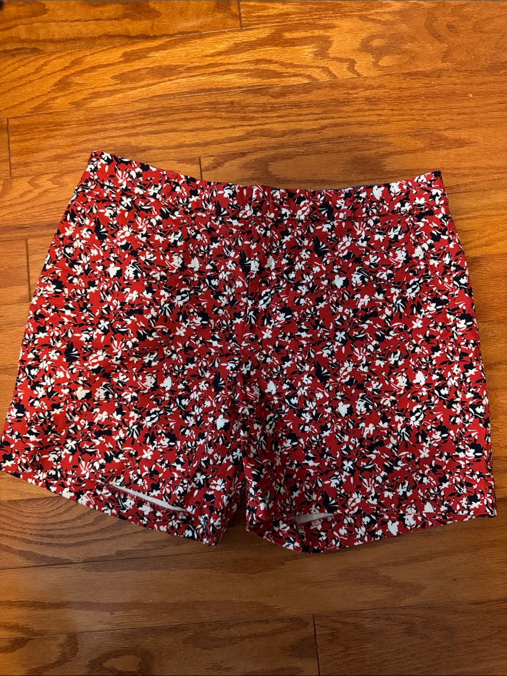 Banana Republic Red Floral Print Bermuda Shorts
